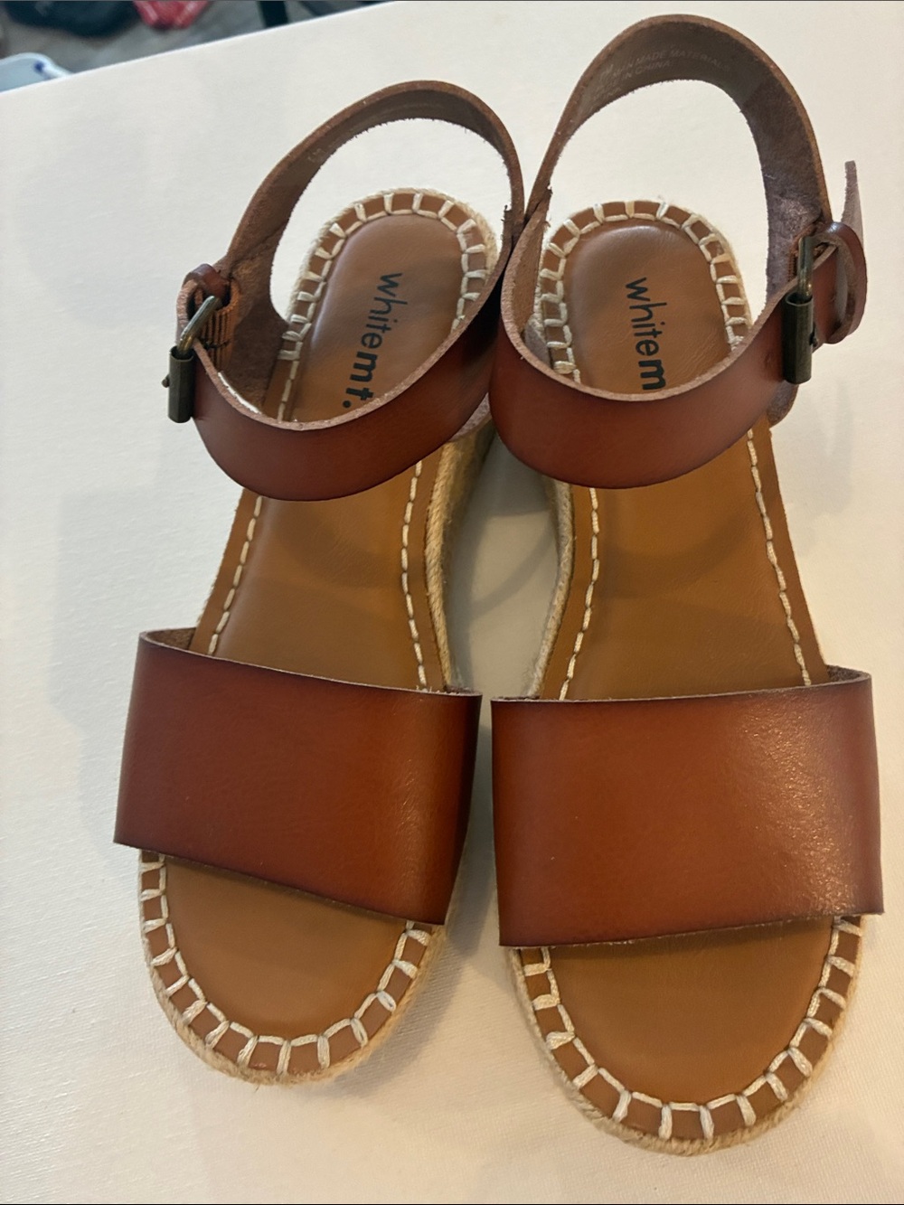 Brown Minimalist Resort 2.5” Heel Espadrille Sandals Size 7